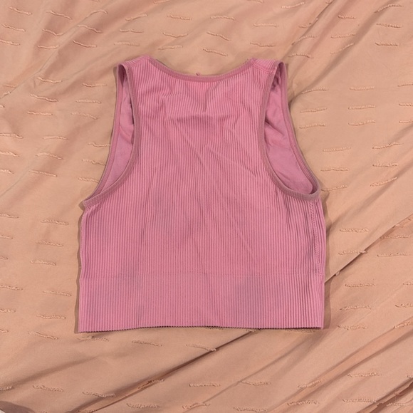 Garage Women's Pink Ribbed Crop Top - Picture 2 of 3